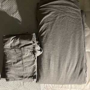 Pottery Barn Kids Gray Jersey Full Queen Duvet and 4 cases